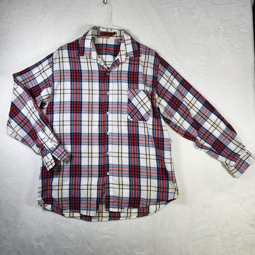 Mott & Grand 2XL Plaid Flannel Long Sleeve Button Up Shirt‎ Menswear